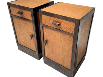 Two Art Deco Modernist Nightstands or Bedside Tables, 1920s 2